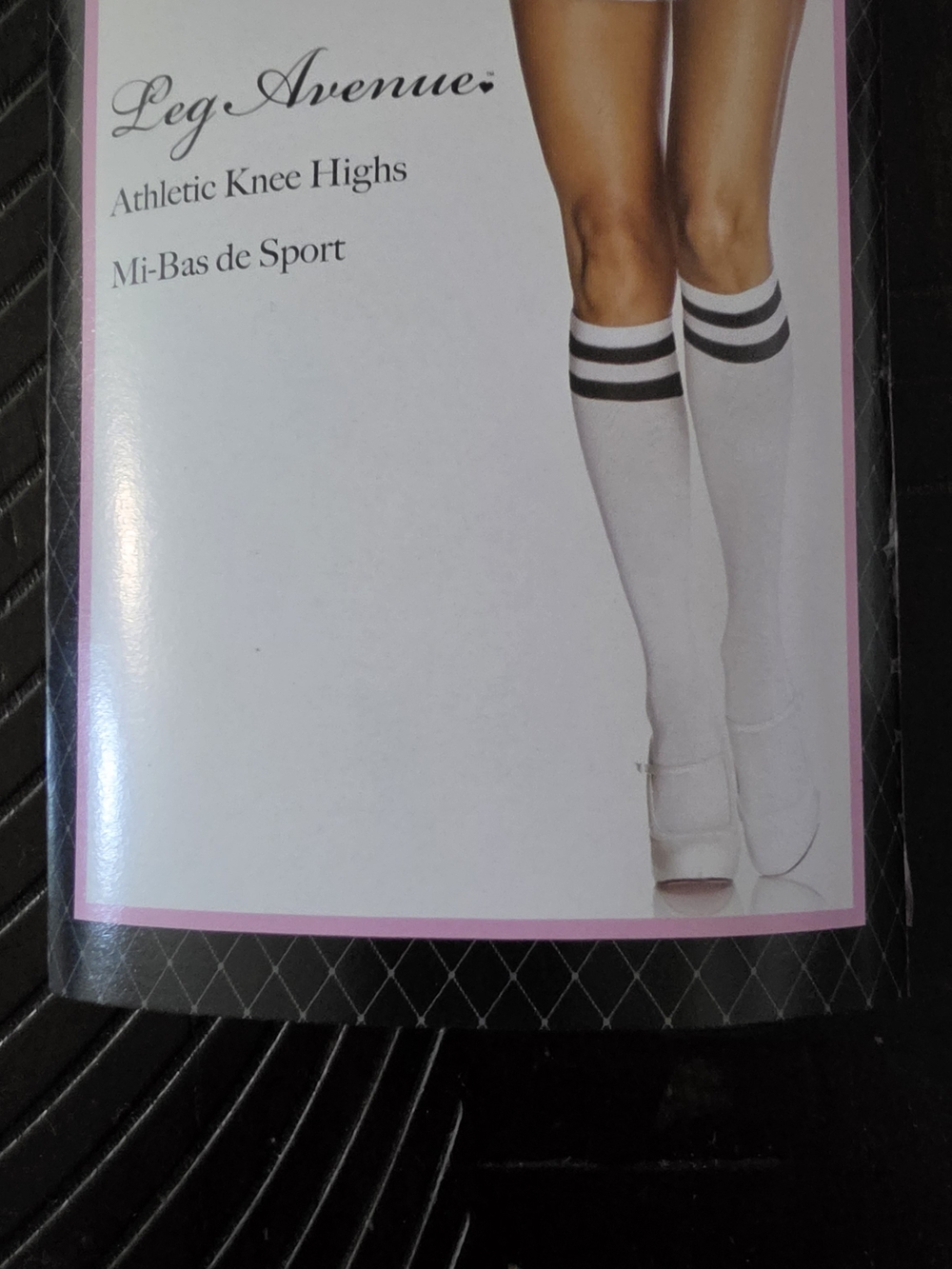 Leg Avenue White Knee High Athletic Socks with Black Stripes